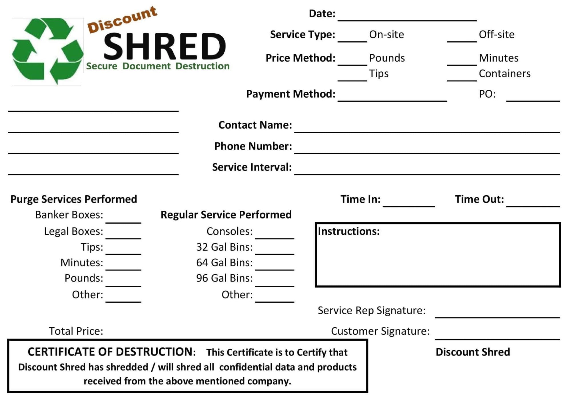 Containers - Discount Shred